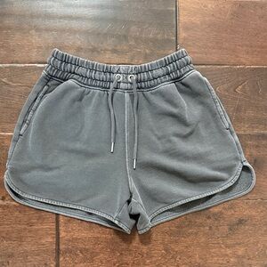 Womens Aerie Dark Grey Dolphin Hem Sweat Shorts XS